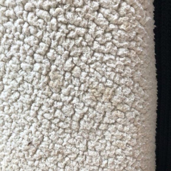 Sam Edelman Sherpa Lined Black Sweater wrap coat w Faux Leather/Shearling size S - Picture 6 of 11